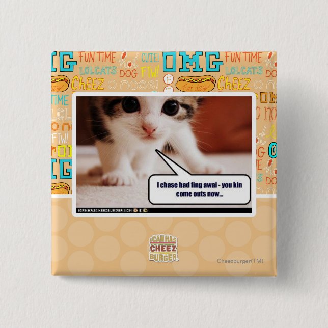 I chase bad fing awai 15 cm square badge (Front)