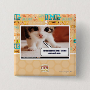 I chase bad fing awai 15 cm square badge