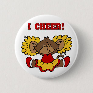 I Cheer Red and Gold T-shirts and Gifts 6 Cm Round Badge