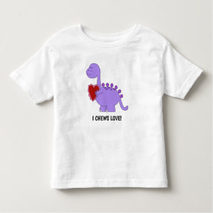 I Chews Love! Cute Dinosaur w/ Heart Toddler T-Shirt
