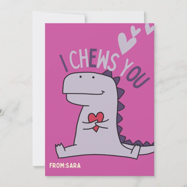 I Chews You! Classroom Valentine  Holiday Card (Front)
