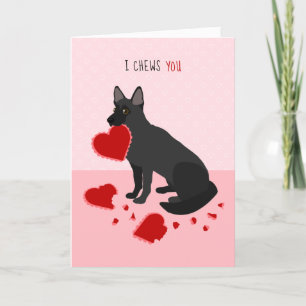 I Chews You German Shepherd Valentine's Day Holiday Card