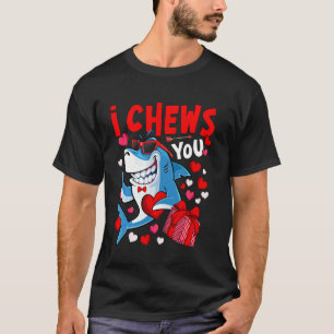 I Chews You Heart Shark Valentine's Day Shark Boy T-Shirt