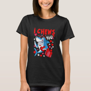 I Chews You Heart Shark Valentine's Day Shark Boy  T-Shirt