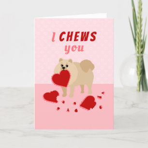 I Chews You Pomeranian Valentine's Day Holiday Card