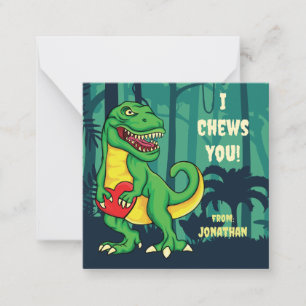 I Chews You T-Rex Classroom Valentine Day Holiday  Card