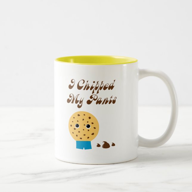I Chipped My Pants Chocolate Chip Cookie Two-Tone Coffee Mug (Right)