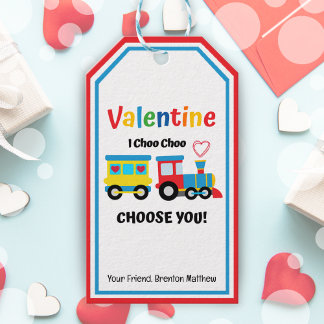 I Choo Choo Choose You Classroom Valentine Favor  Gift Tags