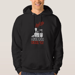 I Choo Choo Choose You Valentines Day Train Heart Hoodie