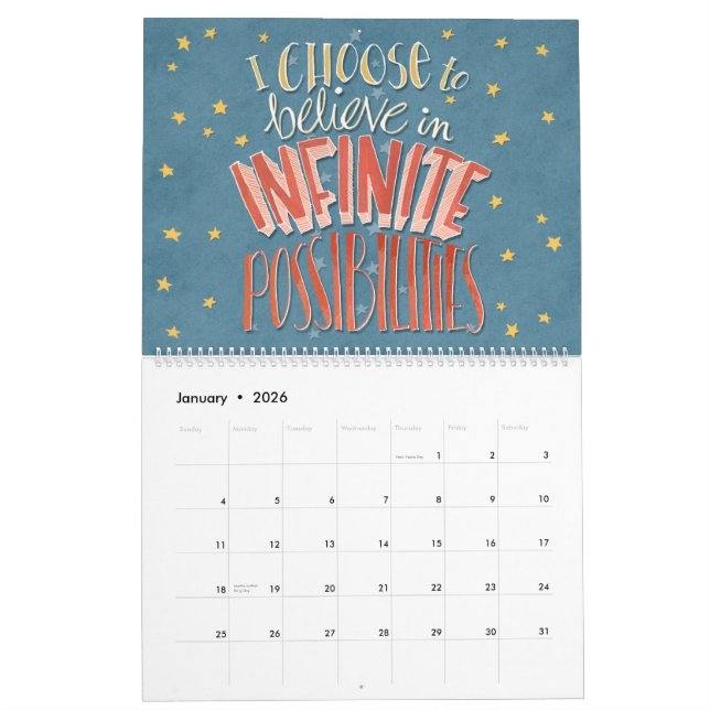 "I Choose" Affirmations Calendar (Jan 2026)