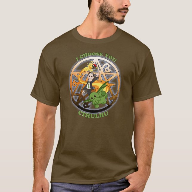 I Choose Cthulhu: Orange T-Shirt (Front)