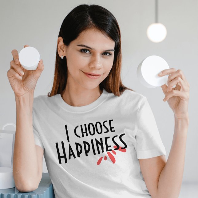 I choose happiness pink abstract inspiring quote T-Shirt (Creator Uploaded)