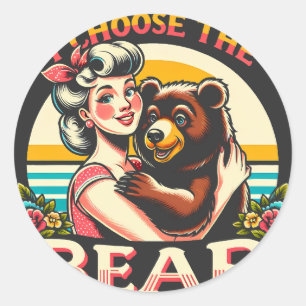 I Choose The Bear Classic Round Sticker