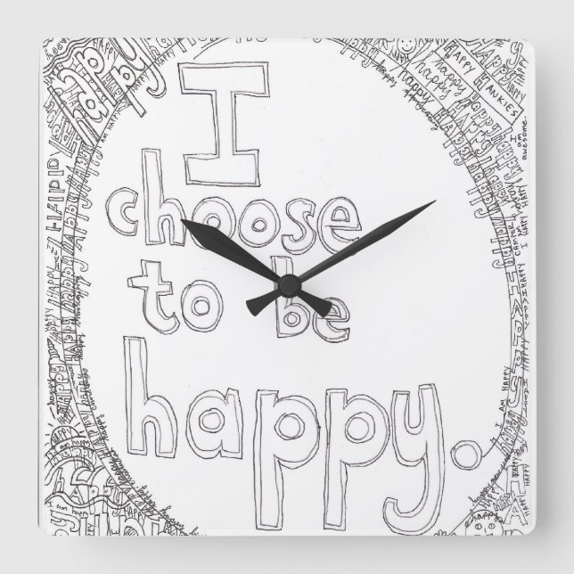I Choose to be Happy Wall Clock (Front)