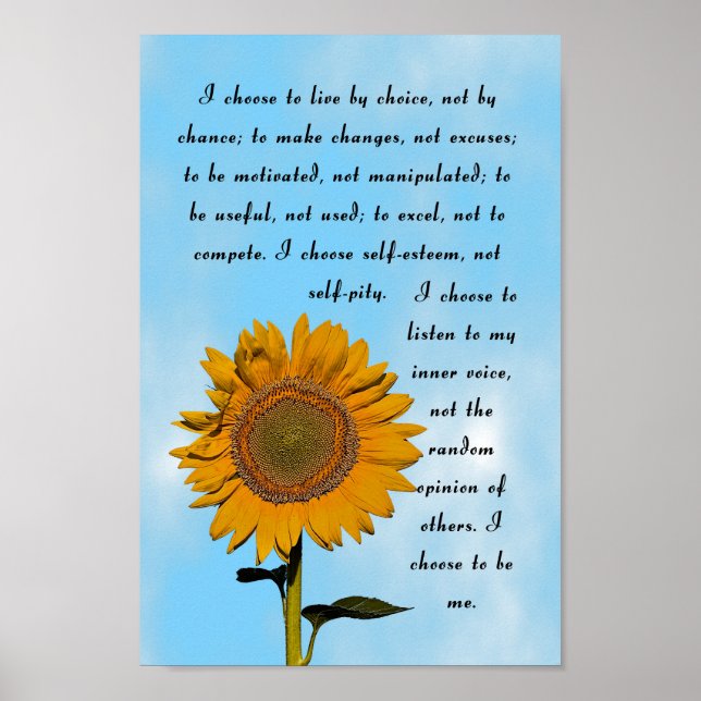 I Choose to Live by Choice Poster (Front)