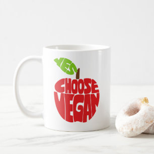 I Choose Vegan - Apple Typography  Coffee Mug