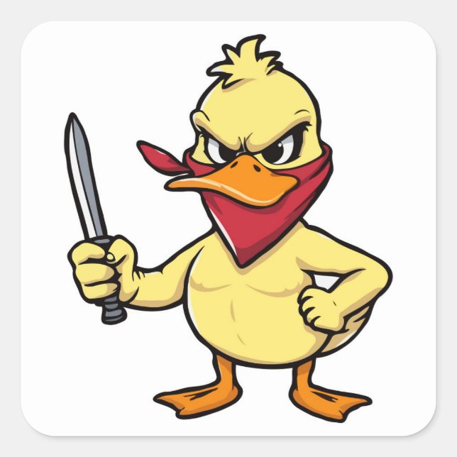 I Choose Violence Funny Angry Duck Square Sticker (Front)