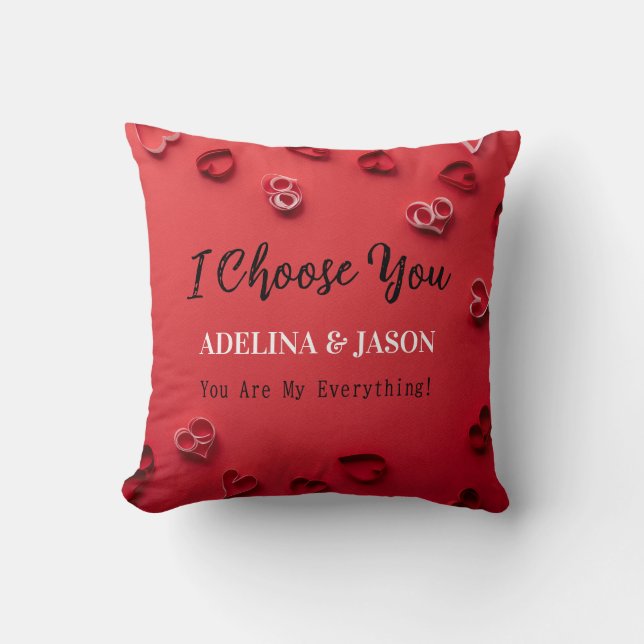 I Choose you Custom Name Valentines Day  Cushion (Front)