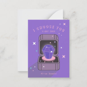 I Choose You Ring Pop Kids Valentine Card   Purple