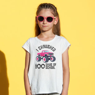I chrused 100 days of school pink monster truck  T-Shirt