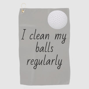 I Clean My Balls Regularly Funny Humour Golf Towel