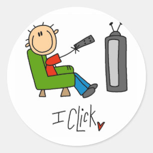 I Click T-shirts and Gifts Classic Round Sticker