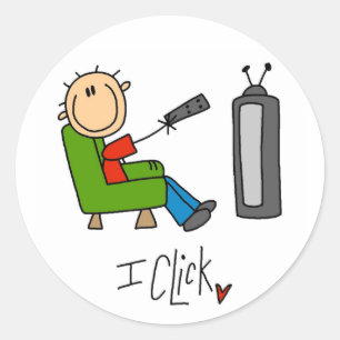 I Click TV Addict Classic Round Sticker