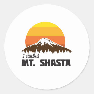 I Climbed Mt. Shasta Classic Round Sticker
