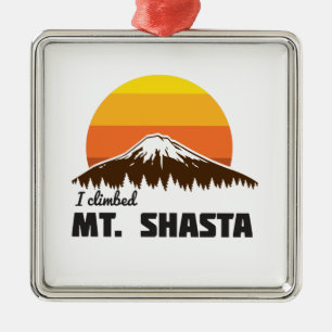 I Climbed Mt. Shasta Metal Tree Decoration