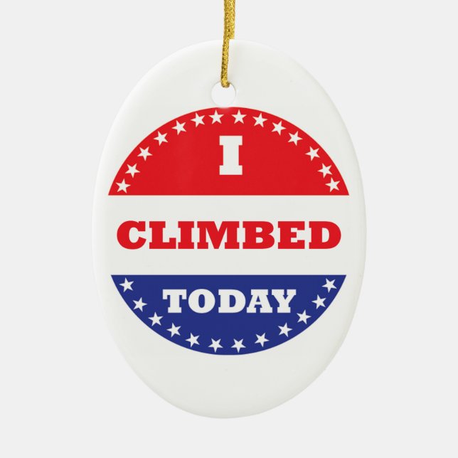 I Climbed Today Ceramic Tree Decoration (Front)