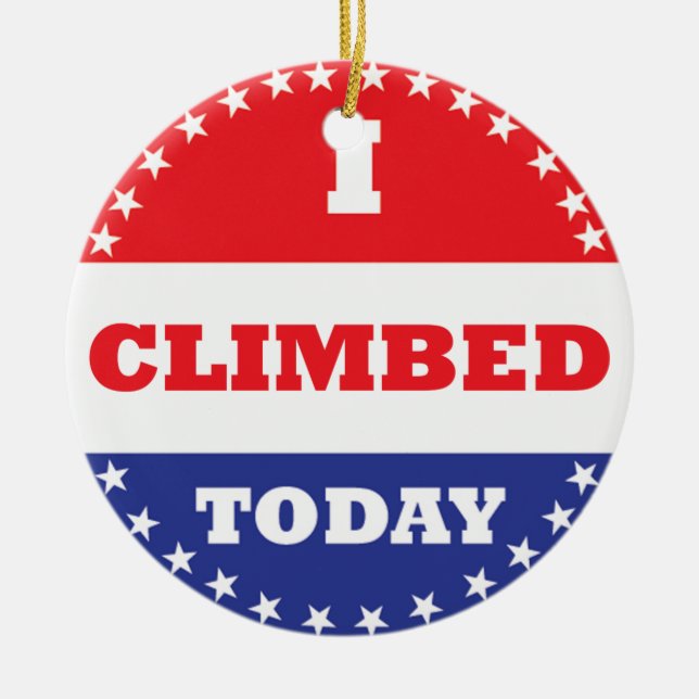 I Climbed Today Ceramic Tree Decoration (Front)