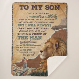 I Closed My Eyes For But A Moment - Dad To Son  Sherpa Blanket