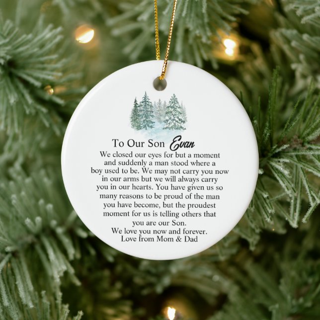 I Closed My Eyes Son, Sentimental Keepsake Gift  Ceramic Tree Decoration (Tree)