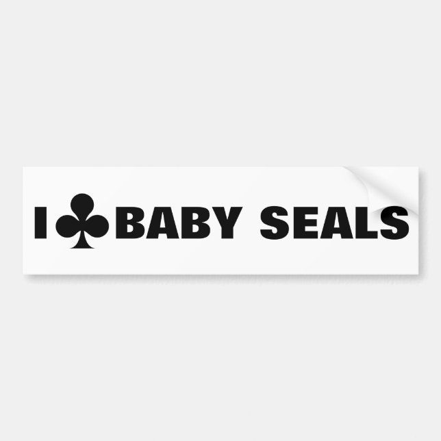 I CLUB BABY SEALS BUMPER STICKER (Front)