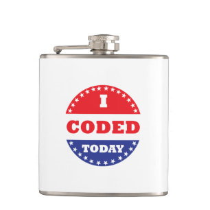 I Coded Today Hip Flask