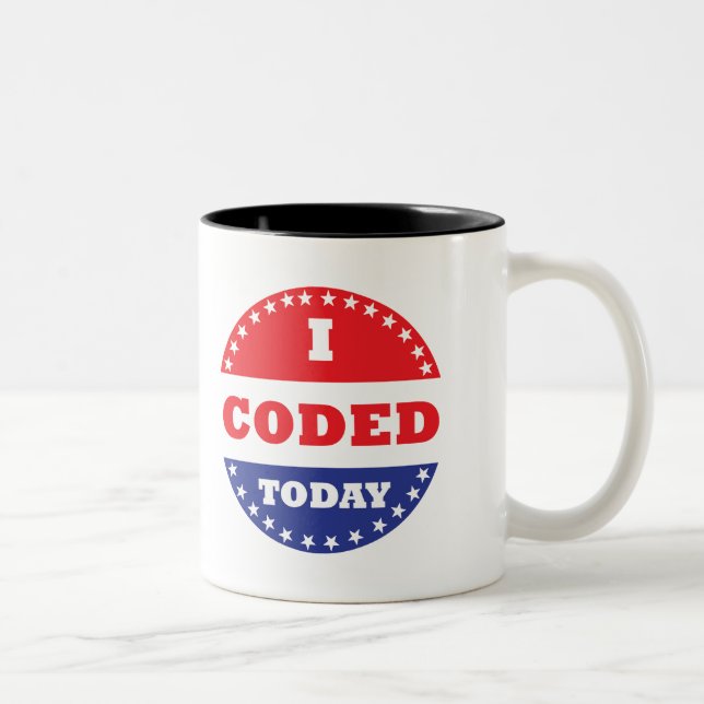 I Coded Today Two-Tone Coffee Mug (Right)