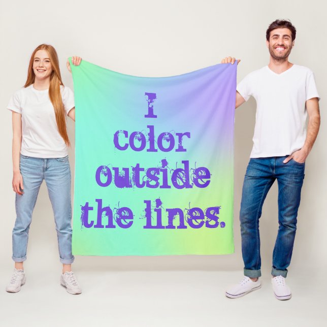 "I Colour Outside the Lines" Fleece Blanket (In Situ)
