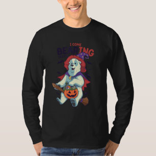 I Come Bearing Dad Joke Pun Bear Witch Halloween T-Shirt
