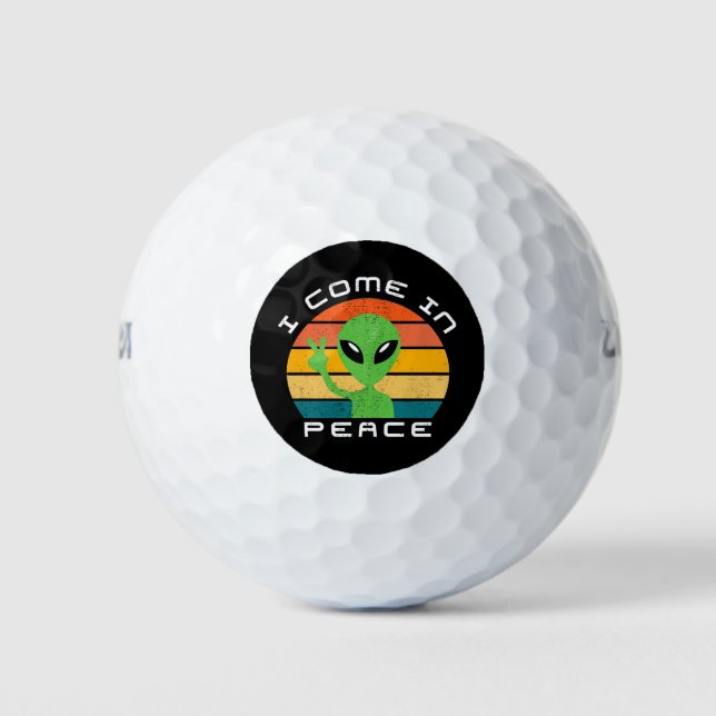 I Come In Peace  Alien  Space Golf Balls (Front)
