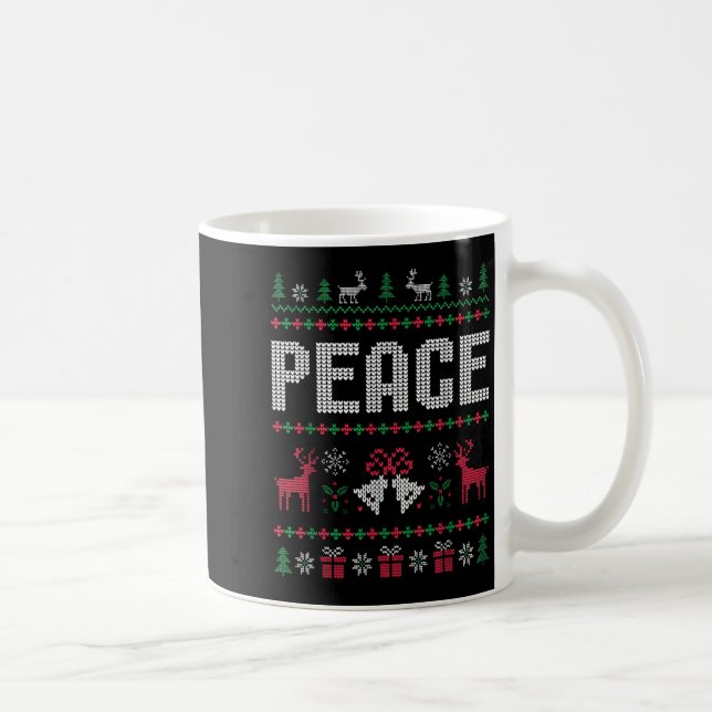 I Come In Peace Christmas Xmas Reindeer Holiday Co Coffee Mug (Right)