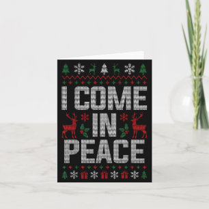 I Come In Peace Couple Matching Ugly Christmas Swe Card