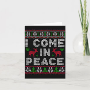 I Come In Peace Couple Matching Ugly Christmas Swe Card