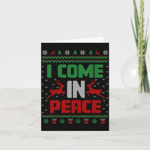 I Come In Peace Couple Matching Ugly Christmas Swe Card