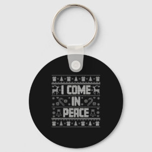 I Come In Peace Couple Matching Ugly Christmas Swe Key Ring