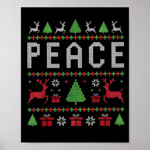 I Come In Peace Couple Matching Ugly Christmas Swe Poster