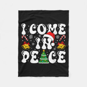 I Come In Peace Funny Couple Ugly Christmas Shirt Fleece Blanket