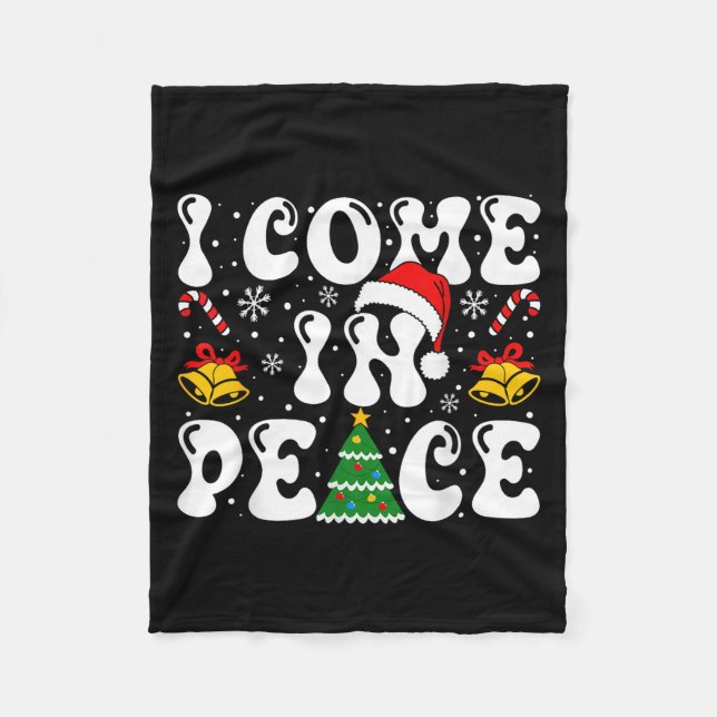 I Come In Peace Funny Couple Ugly Christmas Shirt  Fleece Blanket (Front)