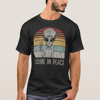 I Come In Peace Funny Ufo Costume Kids Adults Funn T-Shirt