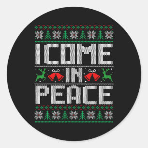 I Come In Peace - I'm Peace Couple Matching Ugly C Classic Round Sticker