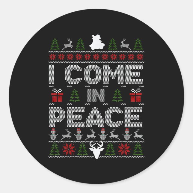 I Come In Peace - I'm Peace Couple Matching Ugly C Classic Round Sticker (Front)